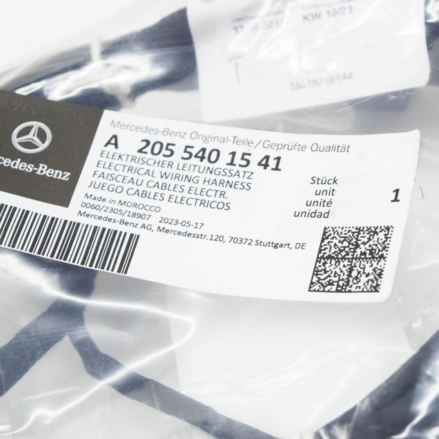 NEW MERCEDES-BENZ C COUPE C205 REAR BUMPER CABLE HARNESS A2055401541 ORIGINAL