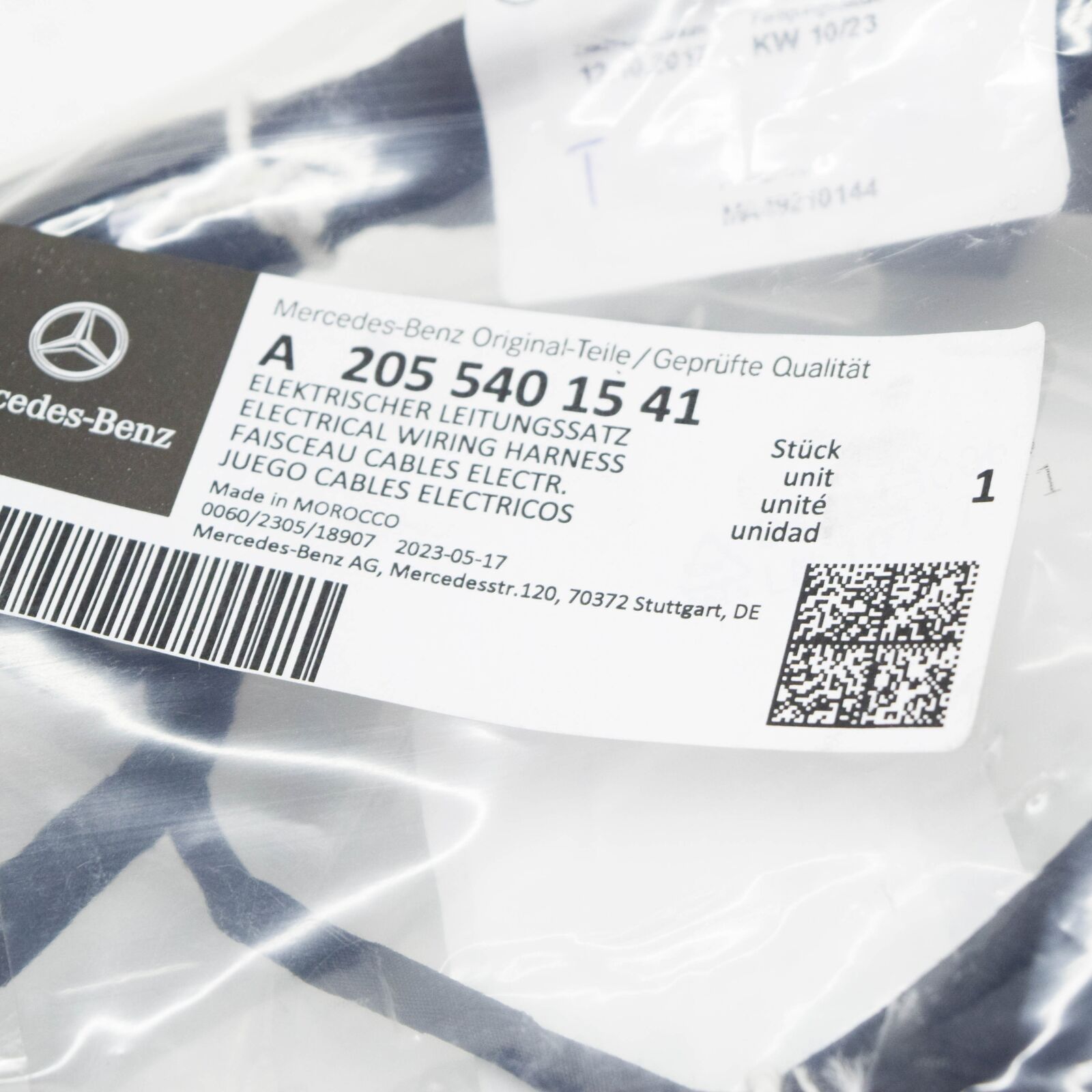 NEW MERCEDES-BENZ C COUPE C205 REAR BUMPER CABLE HARNESS A2055401541 ORIGINAL