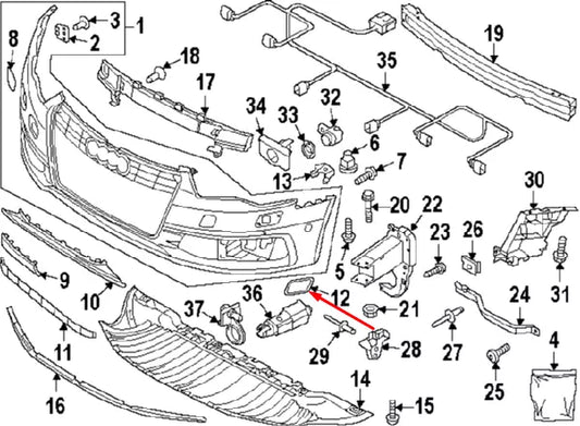 NEW AUDI A6 C7 RIGHT HEADLIGHT WASHER COVER 4G0955276BGRU 2013 ORIGINAL
