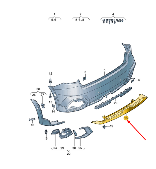 new audi a1 mk2 gb rear bumper diffuser 82a807421ct94 original
