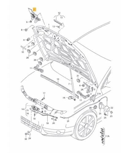 AUDI Q5 (09-17) FRONT BONNET HOOD RELEASE LATCH LOCK 8R0823480A 09-16 NEW