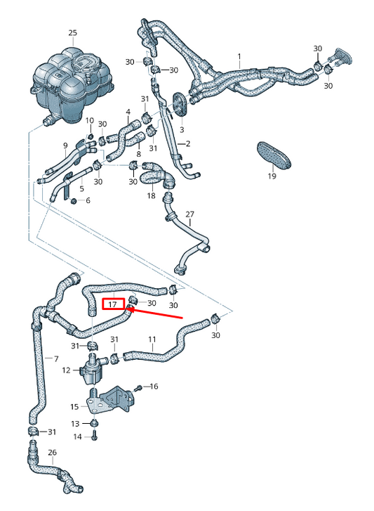 NEW AUDI RSQ8 ENGINE COOLANT HOSE 4M0819374CG ORIGINAL
