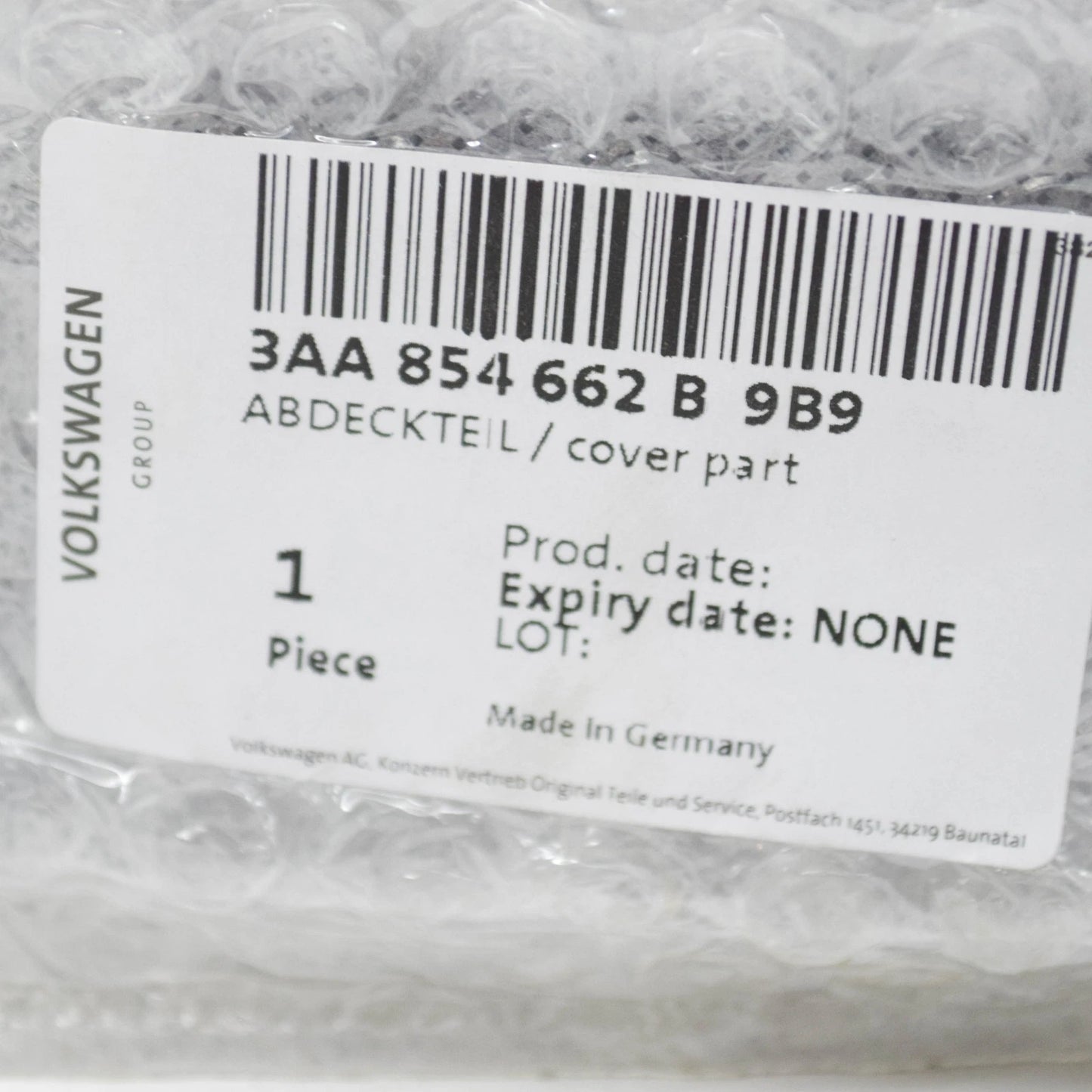 NEW VOLKSWAGEN PASSAT B8 FRONT BUMPER RIGHT GRILLE 3AA854662B9B9 ORIGINAL