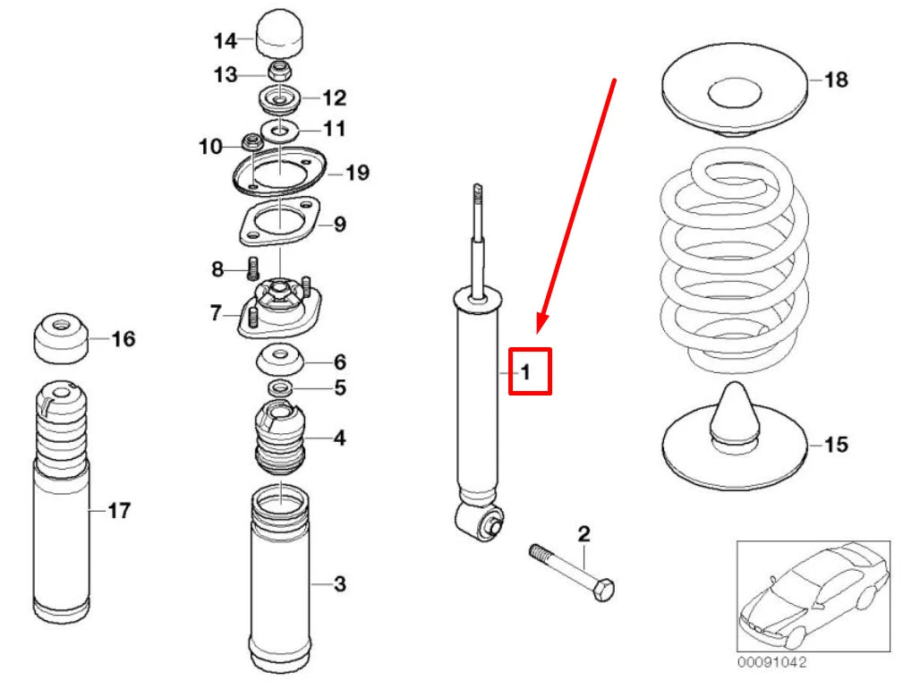 NEW BMW 3 CABRIO E46 REAR SHOCK ABSORBER 6750784 33526750784 ORIGINAL