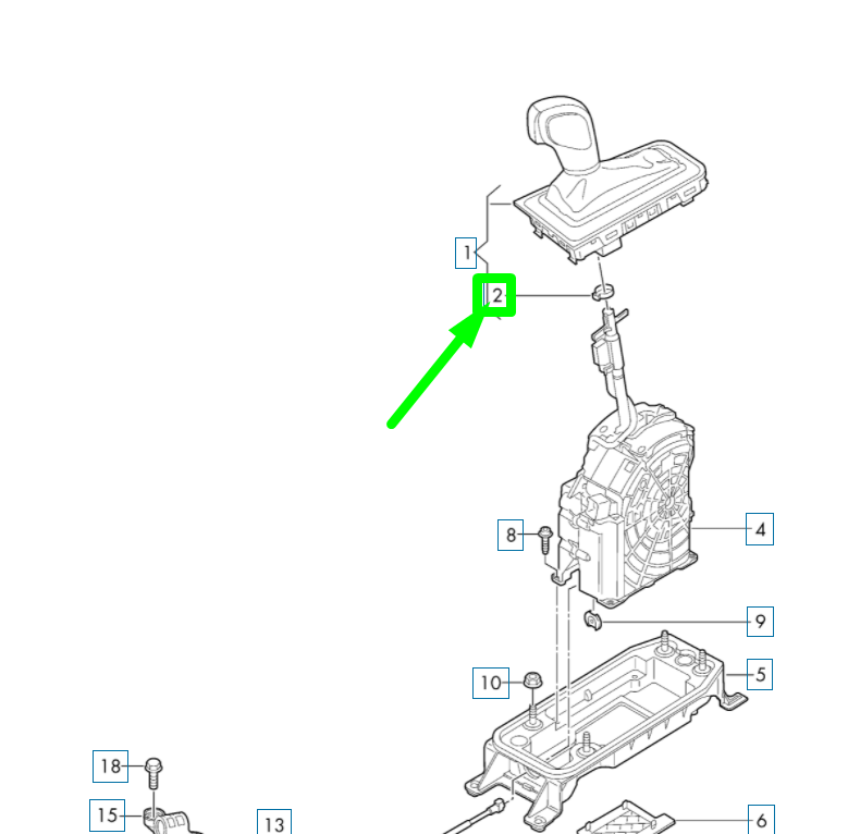 new volkswagen arteon gear selector mechanism clamp n10255501 original
