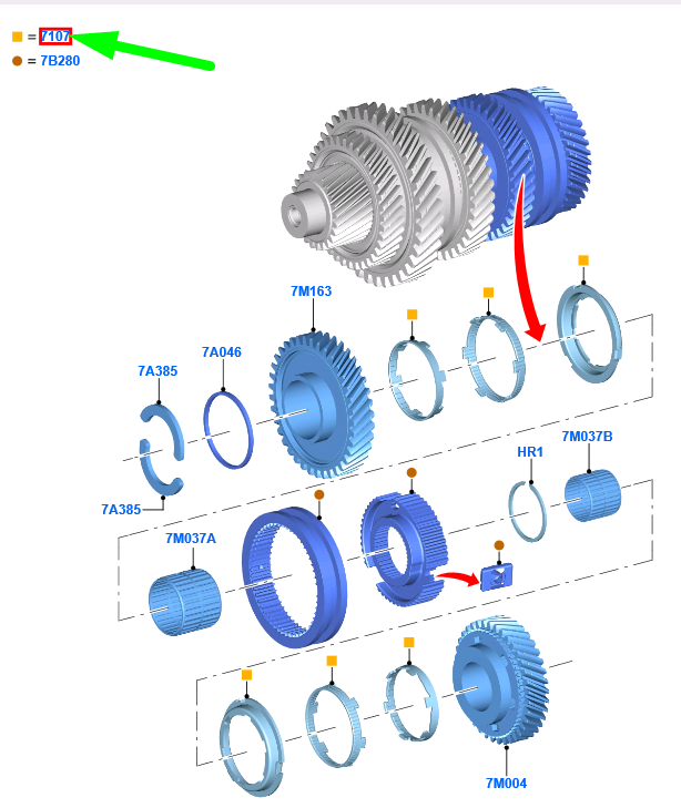 new ford kuga mk3 cx482 3rd/4th gear synchronizer ring 2233011 original