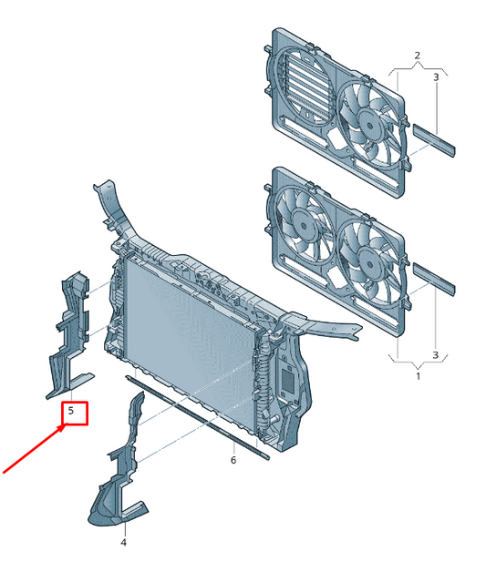 new audi a5 8t right radiator air guide 8t0121284ae original