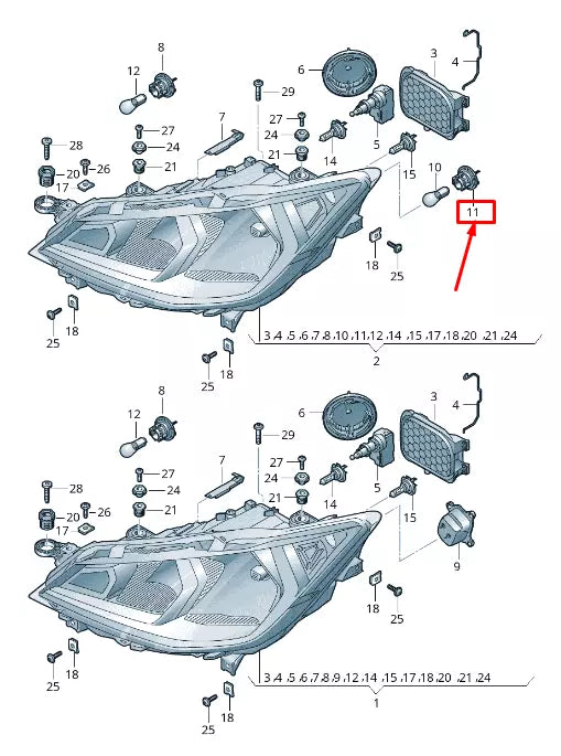 NEW SEAT ARONA KJ HEADLIGHT BULB HOLDER 6F0941156A ORIGINAL
