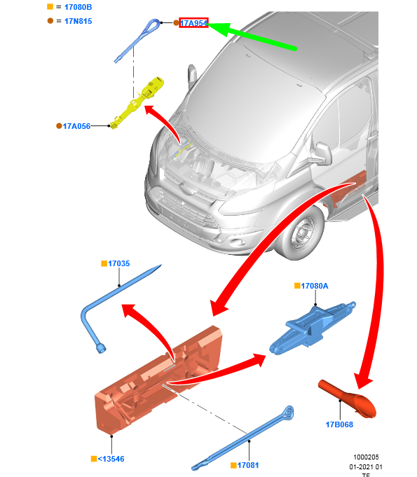 new ford tourneo custom tow hook eye 2096023 bk21-17b804-ab original