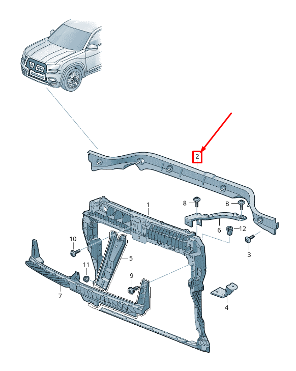 new vw atlas cross sport ca1 front radiator support water box 3cm806239a