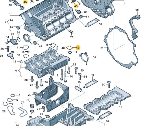 NEW AUDI A6 AVANT C6 OIL SUMP SEAL 079103121AT ORIGINAL