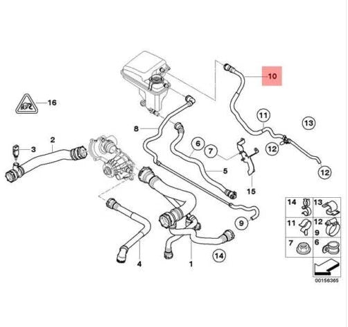 NEW BMW 7 E65 COOLING SYSTEM VENT HOSE 17127541146 7541146 ORIGINAL