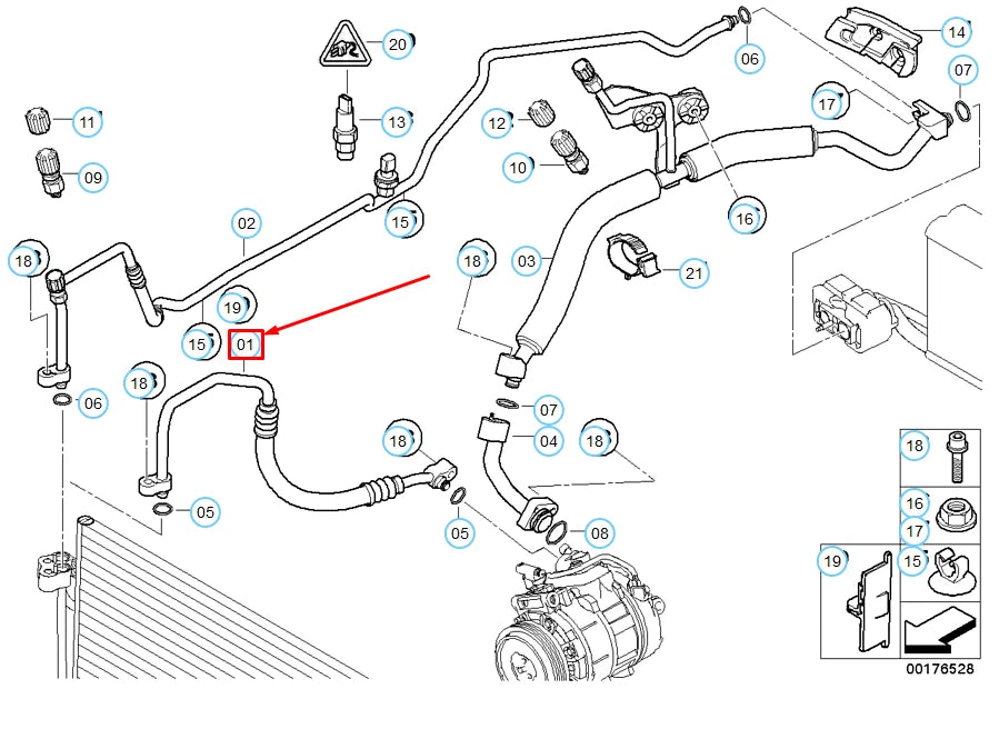 NEW BMW 5 E60 AC REFRIGERANT DISCHARGE HOSE LINE 64509181834 9181834 ORIGINAL