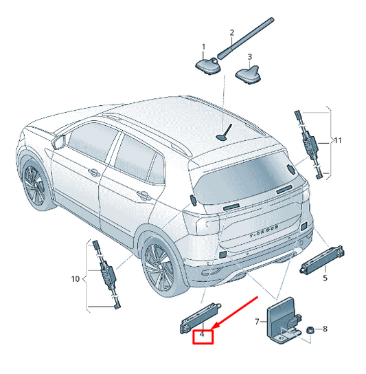 new vw t-cross c1 left lower antenna amplifier 2g0035577p original