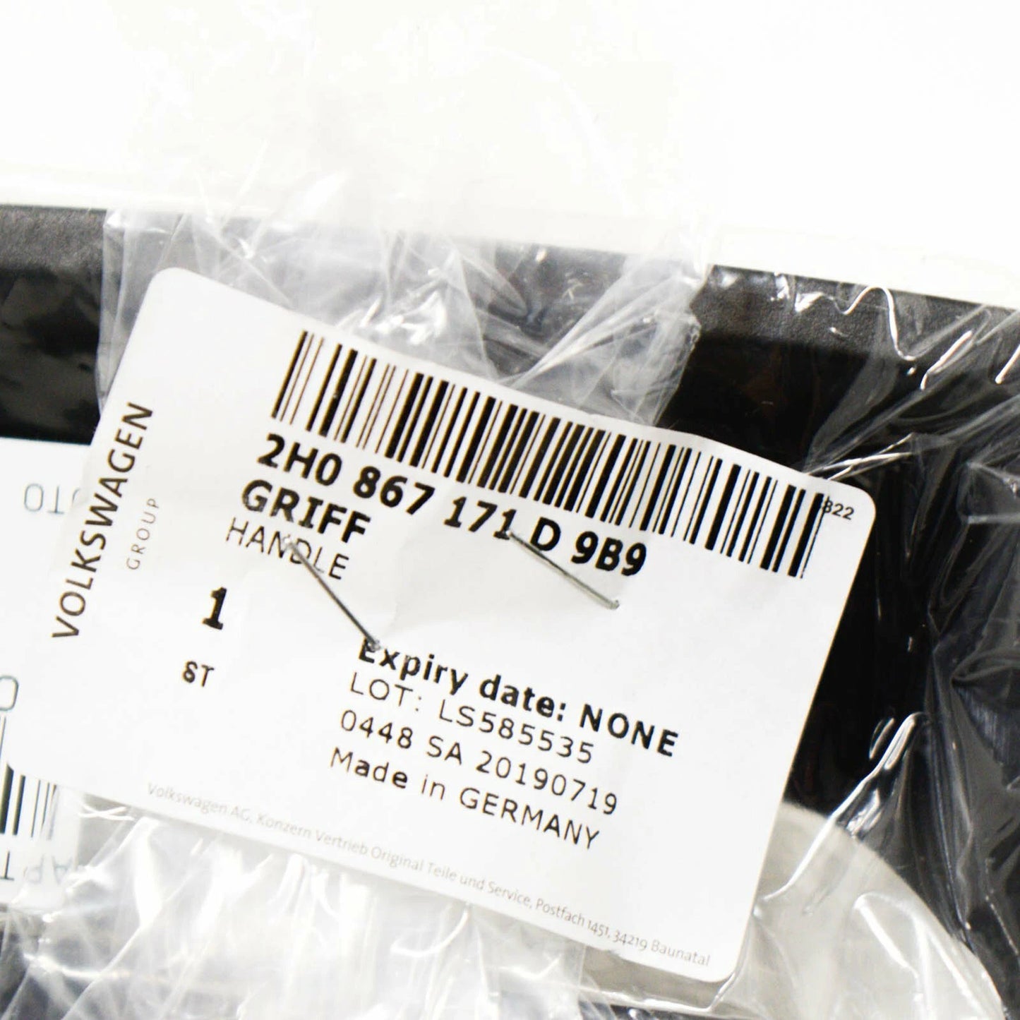 NEW VOLKSWAGEN AMAROK INTERIOR FRONT DOOR PULL HANDLE 2H0867171D9B9 ORIGINAL