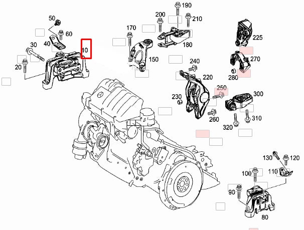 NEW MERCEDES BENZ B-CLASS W242 RIGHT ENGINE MOUNT A2462402617 ORIGINAL