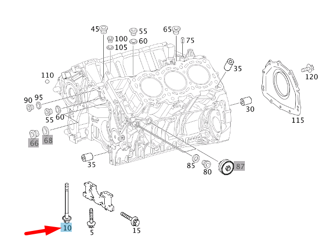 NEW MERCEDES-BENZ C W204 CRANKCASE SCREW A6420110371 ORIGINAL
