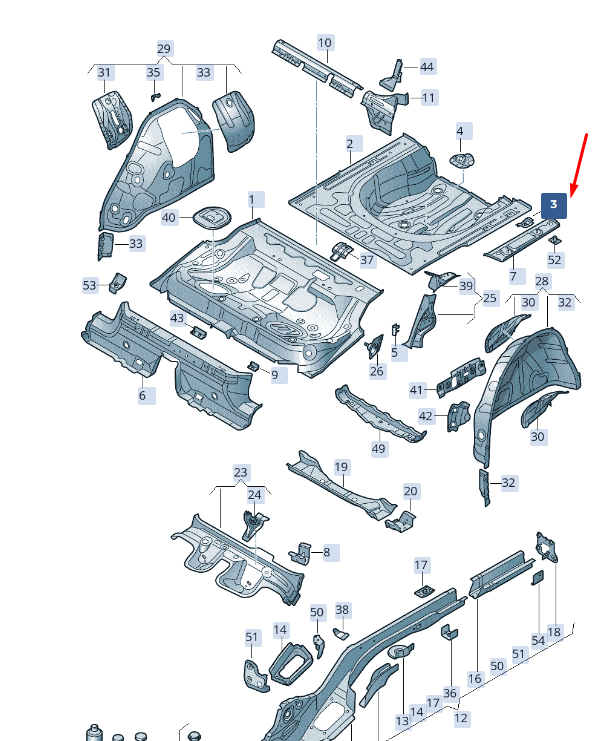 new skoda superb mk3 rear right exhaust pipe retainer 5q0803272 original