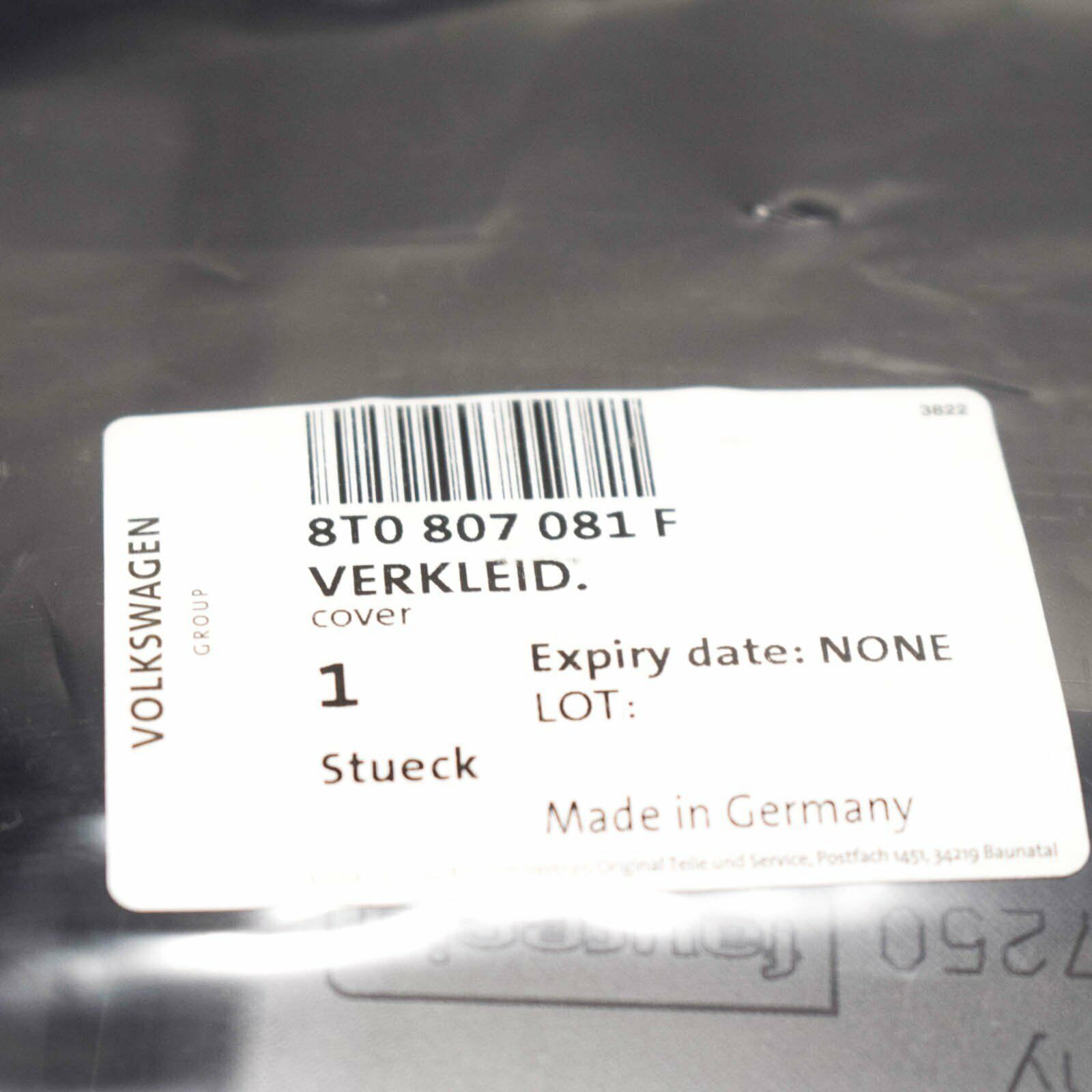 Genuine Audi A5 8T Slam Panel Top Cover Trim 8T0807081F Original