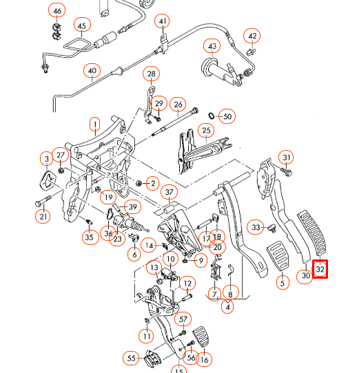 NEW VOLKSWAGEN TOUAREG 7L STAINLESS THROTTLE PEDAL COVER CAP 7L6721647A ORIGINAL