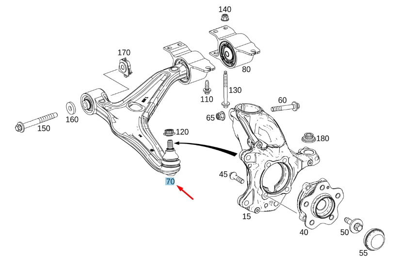 NEW MERCEDES-BENZ GLB X247 FRONT LEFT TRANSVERSE CONTROL ARM A2473308702