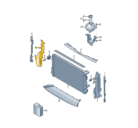 NEW VOLKSWAGEN TIGUAN AD1 RIGHT RADIATOR AIR DUCT 5NA121284R ORIGINAL