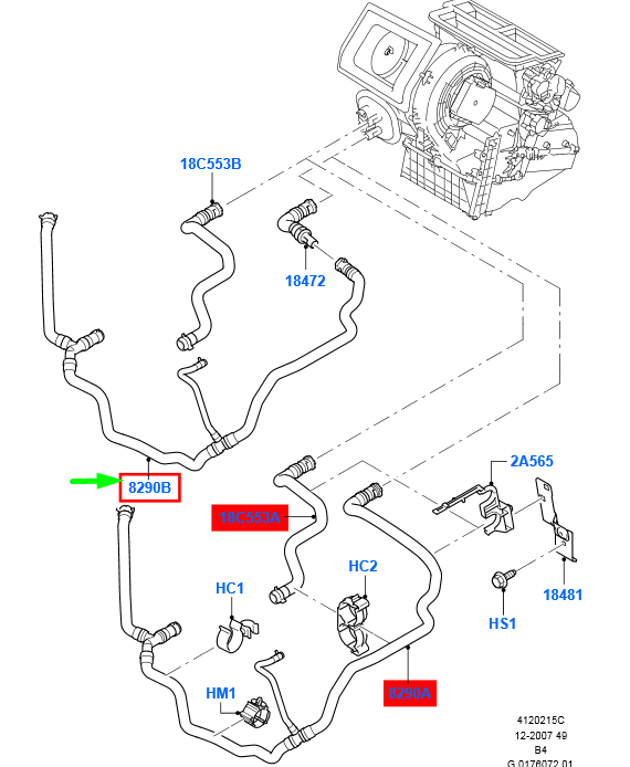 new ford focus mk2 heater outlet hose tube rhd 1495393 5m51-8274-bd original