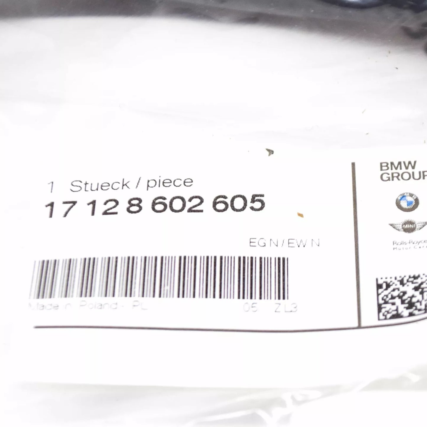 NEW BMW 5 G30 LEFT COOLANT RADIATOR WATER HOSE 17128602605 ORIGINAL