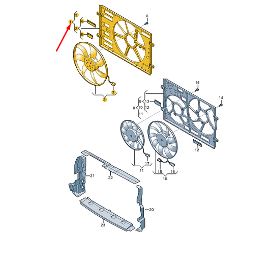 new cupra formentor radiator fan with fan ring 5wa121203b original