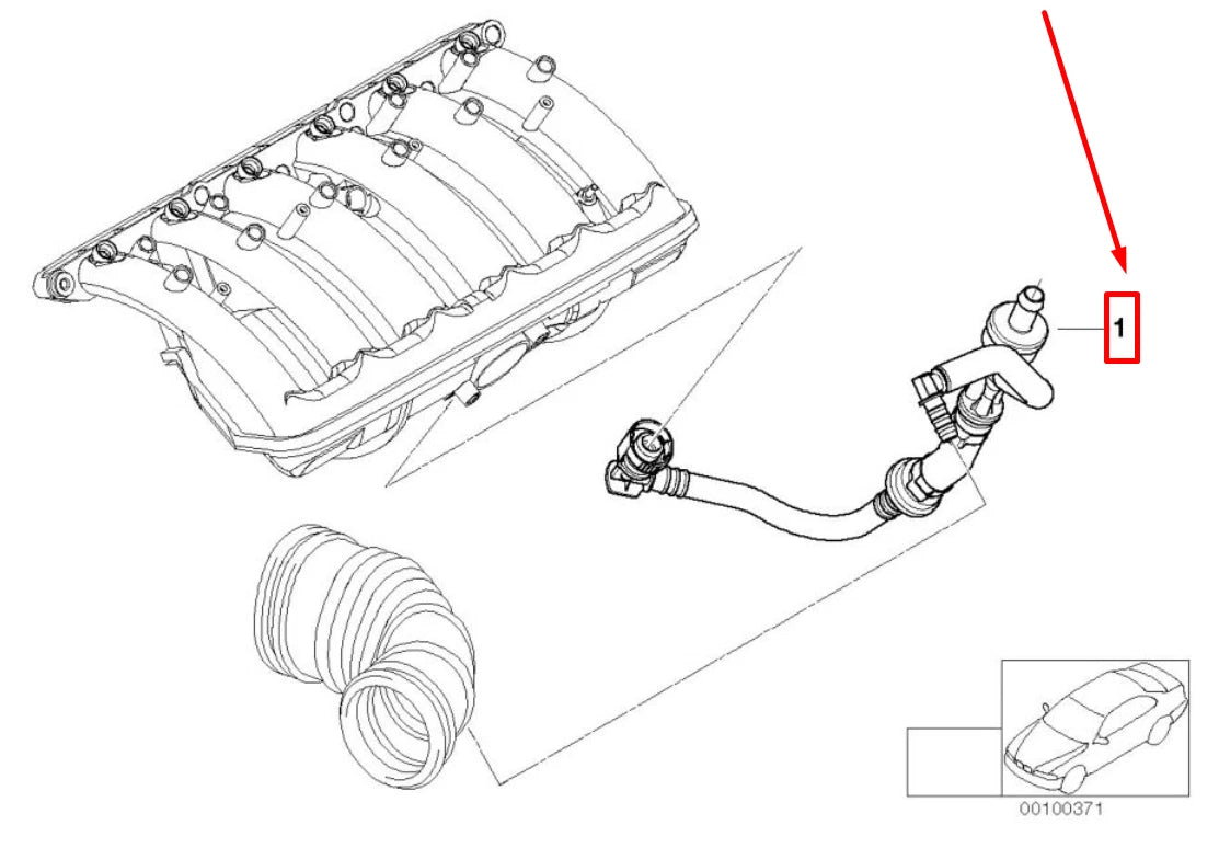 NEW BMW 3 E46 BRAKE BOOSTER VACUUM VALVE 11617515362 7515362 ORIGINAL