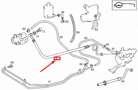 NEW MERCEDES-BENZ SL R129 STEERING GEAR HOSE A1294660881 ORIGINAL