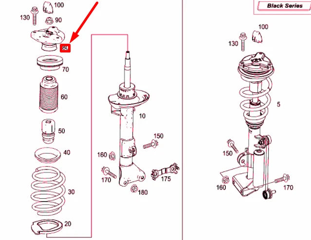 NEW MERCEDES-BENZ C C204 FRONT SUSPENSION STRUT UPPER MOUNT A2043201573 ORIGINAL