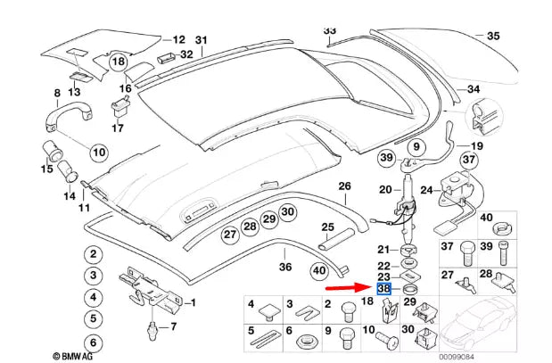 NEW BMW 3 CABRIO E46 RIGHT HARD TOP LOCK CONTACT 54217143358 ORIGINAL