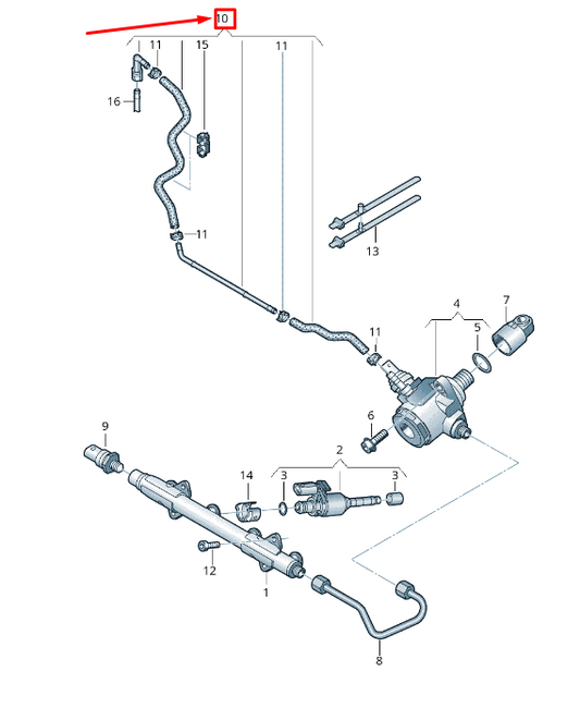 new vw beetle 5c fuel feed line 04e133723cd original