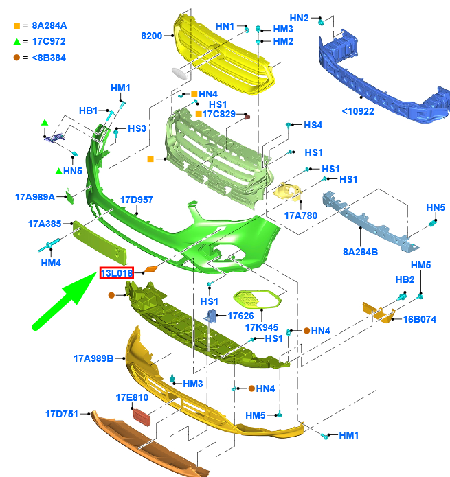 new ford kuga c520 mk2 right headlight washer cover cap 2038136 original
