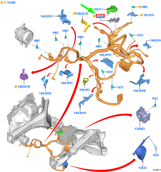 new ford galaxy mk3 battery terminal assy 2322120 original