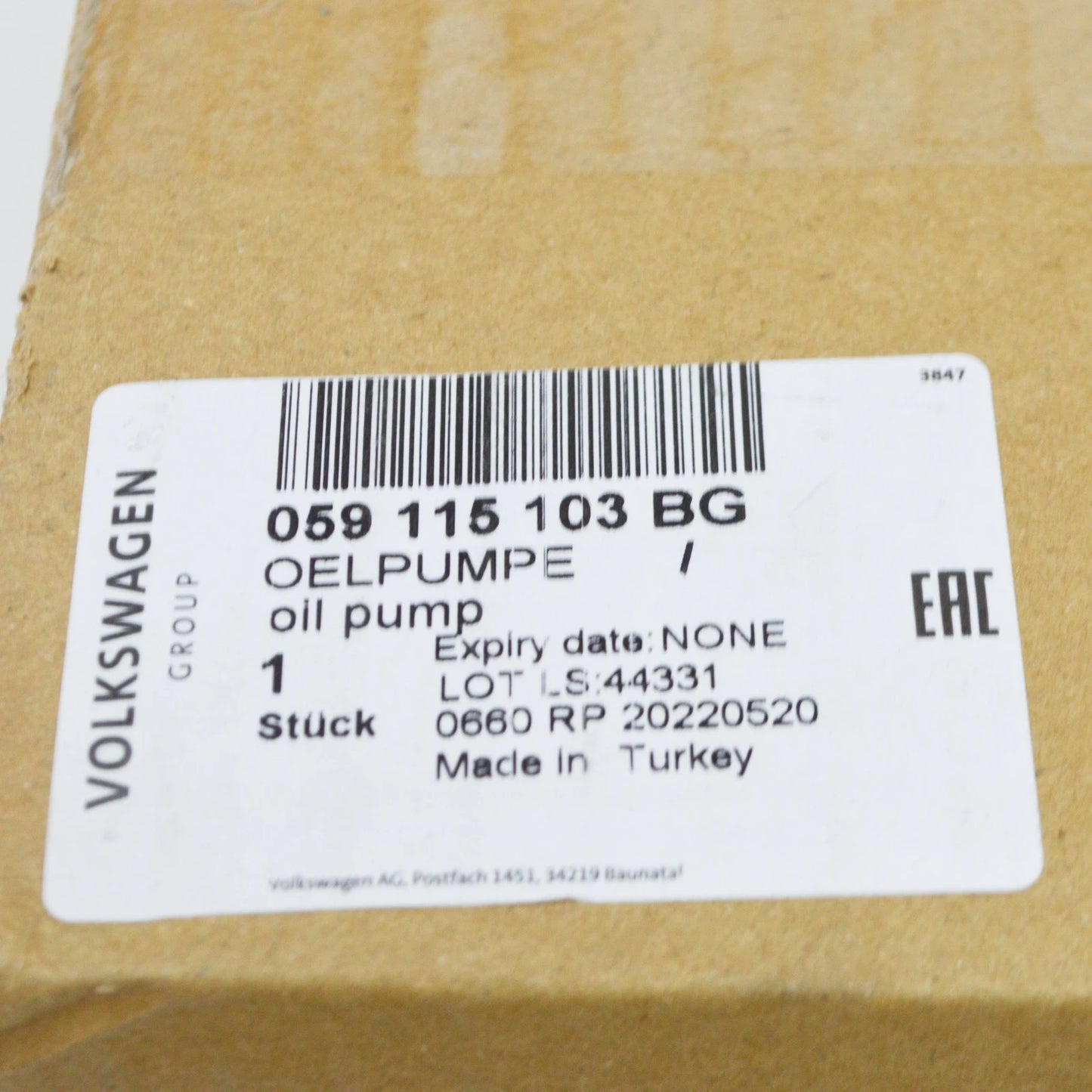 NEW AUDI Q7 4L OIL PUMP WITH INTEGRATED VACUUM PUMP 059115103BG ORIGINAL