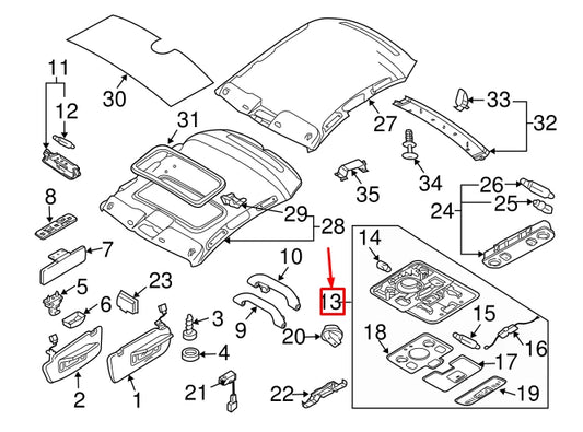 NEW AUDI A4 AVANT B7 FRONT DOME LIGHT SWITCH 8E09471069NQ ORIGINAL