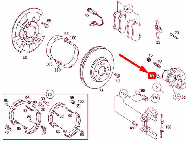 new mercedes-benz s w220 rear brake caliper hex head bolt a2204230271 original