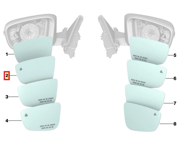 NEW BMW 5 G30 FRONT LEFT DOOR MIRROR GLASS LHD 51167407167 7407167 ORIGINAL