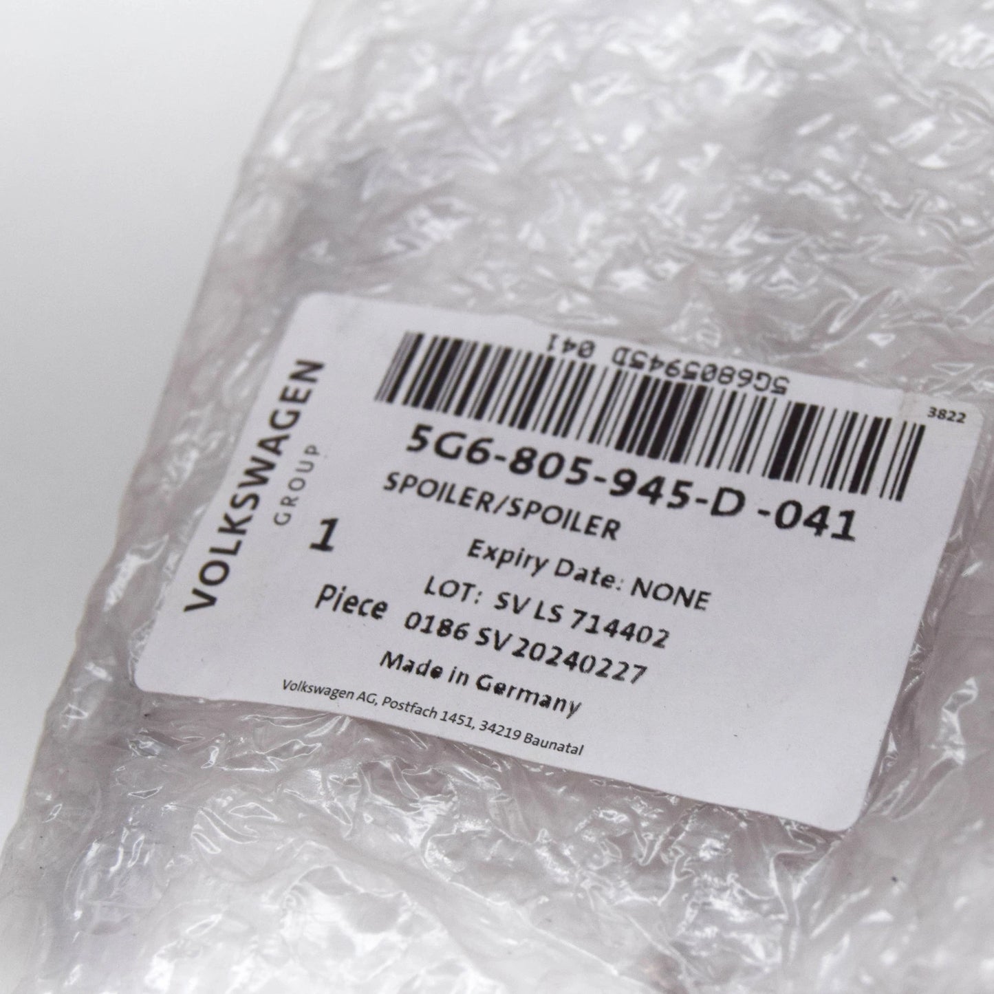 NEW VW GOLF VII 5G MK7 REAR LEFT TRUNK LID SPOILER 5G6805945D041 ORIGINAL