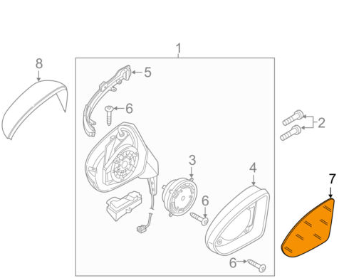 NEW VW GOLF MK7 FRONT RIGHT DOOR MIRROR GLASS HEATED USA LHD 5G0857522Q ORIGINAL