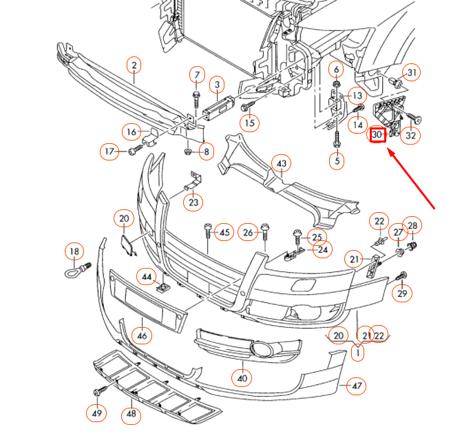 NEW AUDI A6 ALLROAD QUATTRO C6 FRONT RIGHT BUMPER BRACKET 4F0807228B ORIGINAL