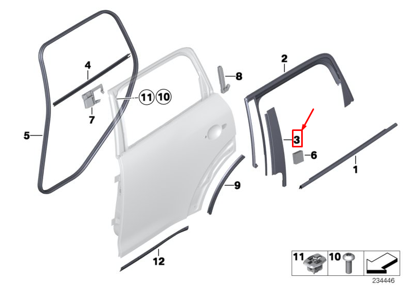 new mini countryman r60 rear left door column b cover 51359800619 original