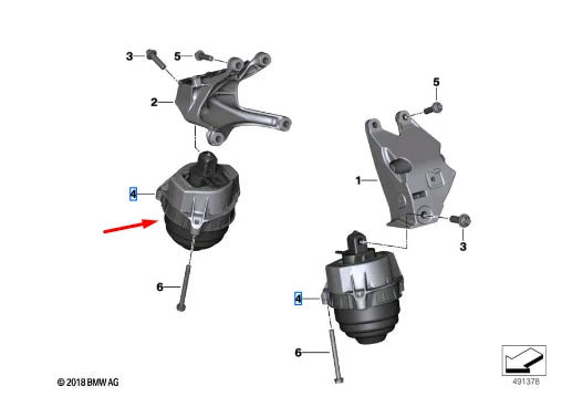NEW BMW 3 G20 LEFT SIDE ENGINE MOUNT 7582317 22117582317 ORIGINAL