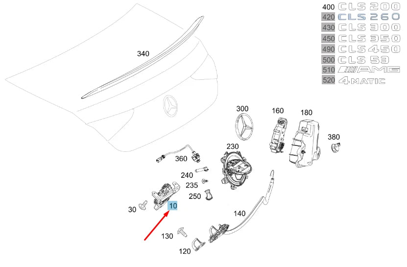 NEW MERCEDES-BENZ CLS C257 REAR LID LOCK A0997501900 ORIGINAL