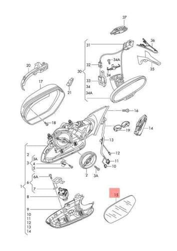 NEW AUDI A6 AVANT 4G MIRROR GLASS FLAT WITH PLATE LEFT 4G0857535 ORIGINAL