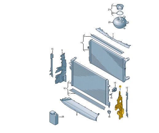 NEW VOLKSWAGEN TIGUAN AD LEFT RADIATOR AIR GUIDE 5NN121283J ORIGINAL