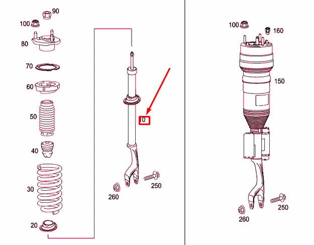 NEW MB GLC COUPE C253 FRONT RIGHT SHOCK ABSORBER STRUT A2533200630 ORIGINAL