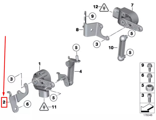 NEW BMW 7 F01,F02 RIGHT HEADLIGHT LEVEL BRACKET 37146781362 6781362 ORIGINAL